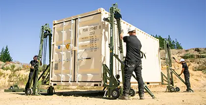 Container deployed in a field operation